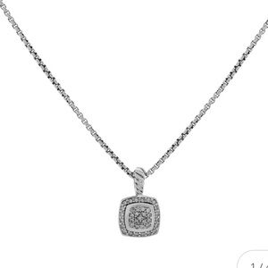 David Yurman Silver Diamond Petite Albion pendant Necklace